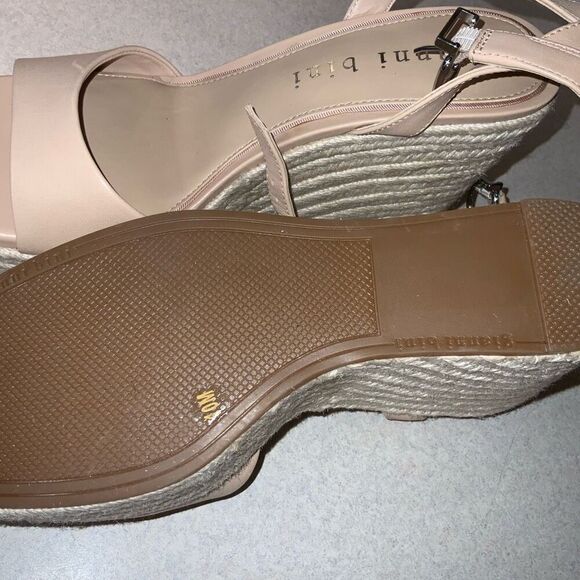 Gianni Bini Senna Leather Jute Platform Wedge Sandals Size 10 - Picture 6 of 6